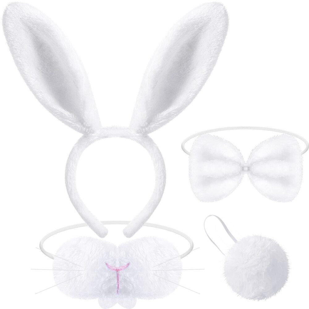 4851 Bunny Cosplay Accessoriess Set Including Bunny Nose Tail